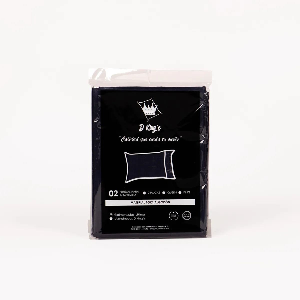 GENERICO - Fundas de Almohadas 2 Plz Set X2 Azul Marino – 180 Hilos