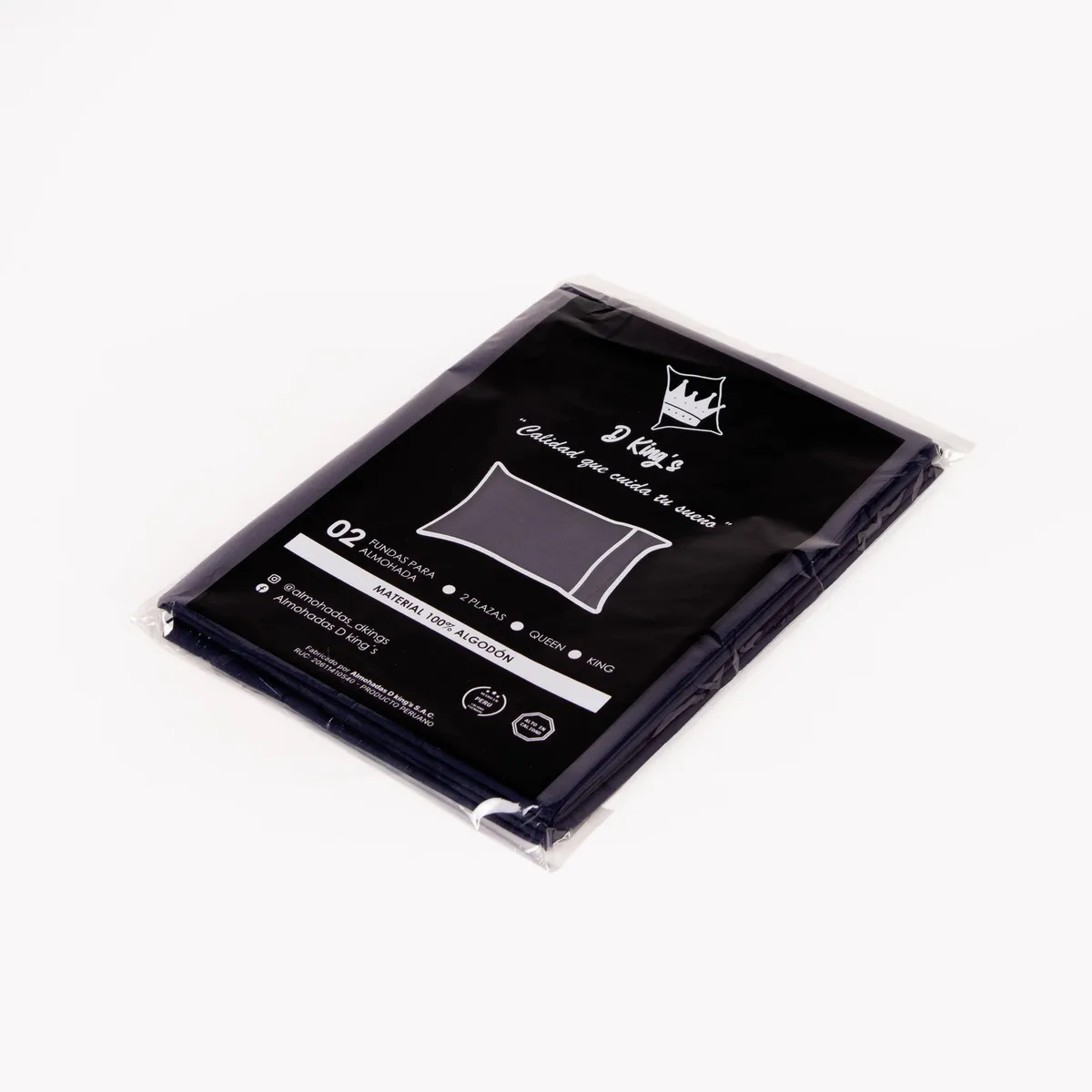 GENERICO - Fundas de Almohadas 2 Plz Set X2 Azul Marino – 180 Hilos