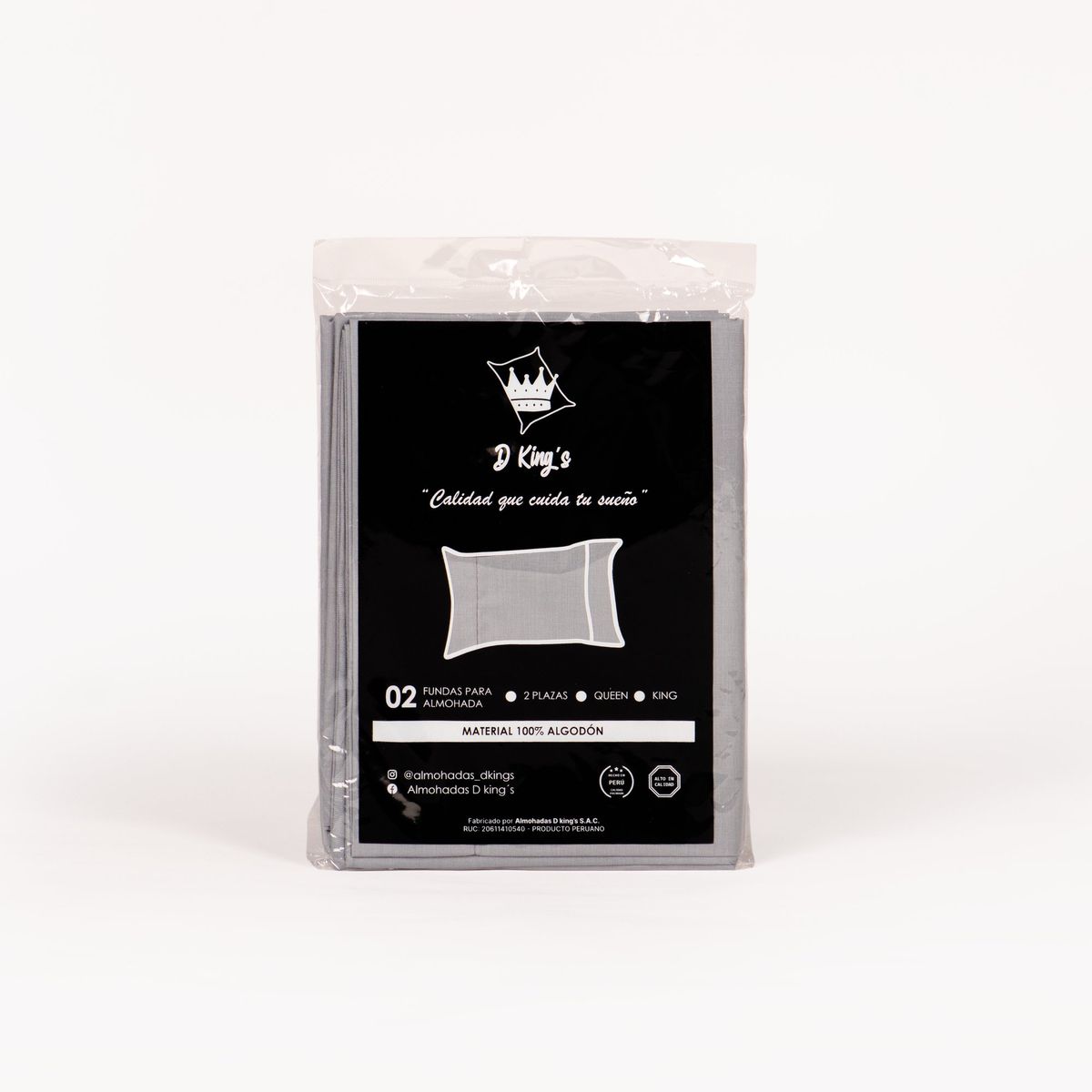 GENERICO - Fundas de Almohadas 2 Plz Set X2 Gris – 180 Hilos