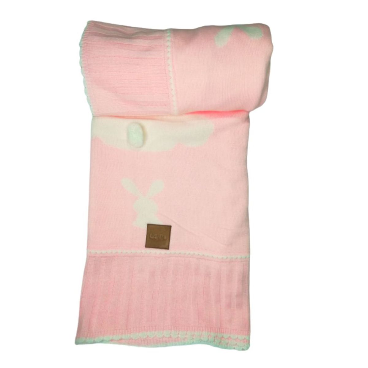 EUBEBE - Colcha de hilo Rosado de BEBE modelo Conejo Eubebe