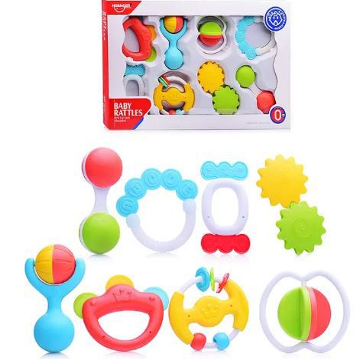 HUANGER - Set Sonajas con Mordedor 8 Piezas De Bebés