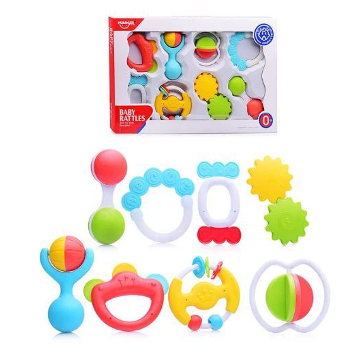 HUANGER - Set Sonajas con Mordedor 8 Piezas De Bebés