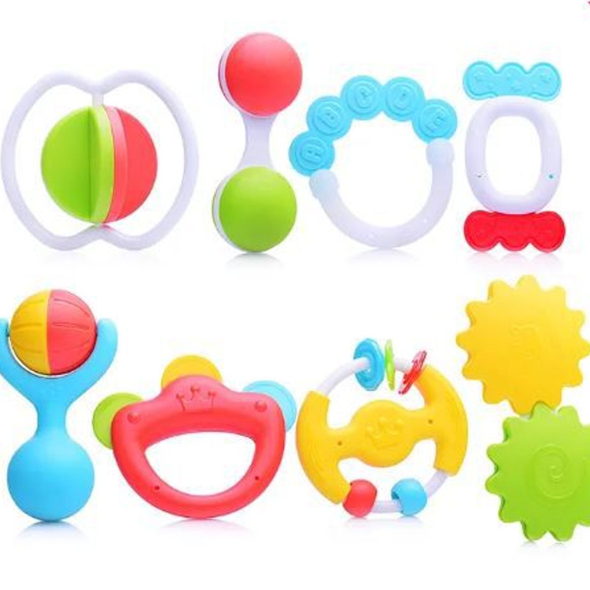 HUANGER - Set Sonajas con Mordedor 8 Piezas De Bebés