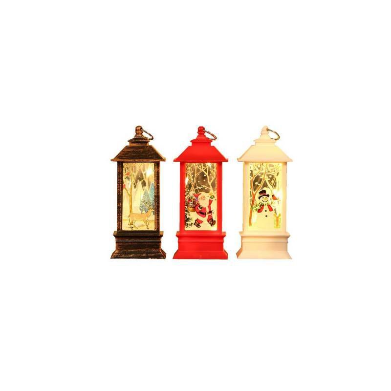 GENERICO - Farolito navideño con luz led rojo