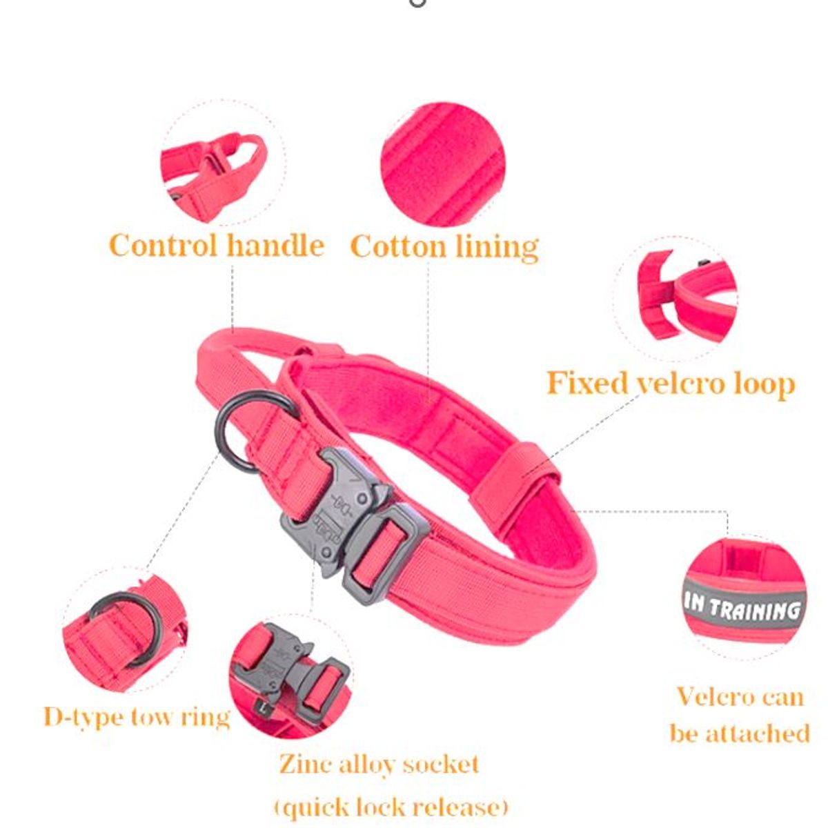 GENERICO - Collar ajustable para perro  Rosado  Talla XL