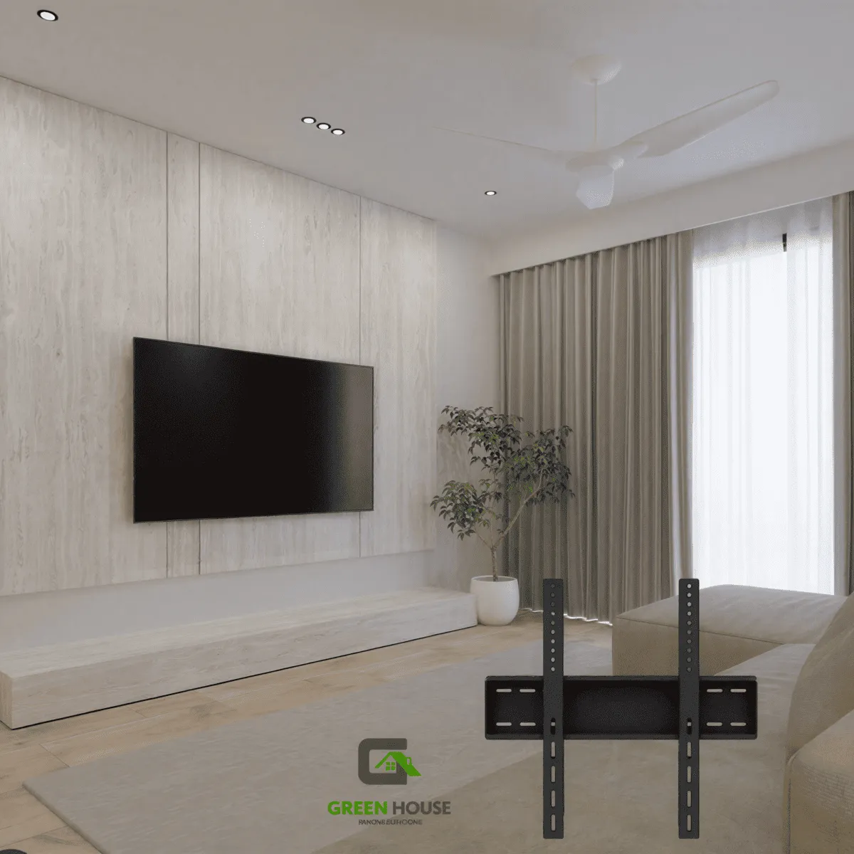 GREEN HOUSE - RACKS PARA TV  FIJO LCD LED CURVO 42 A 65 PULGADAS NACIONAL