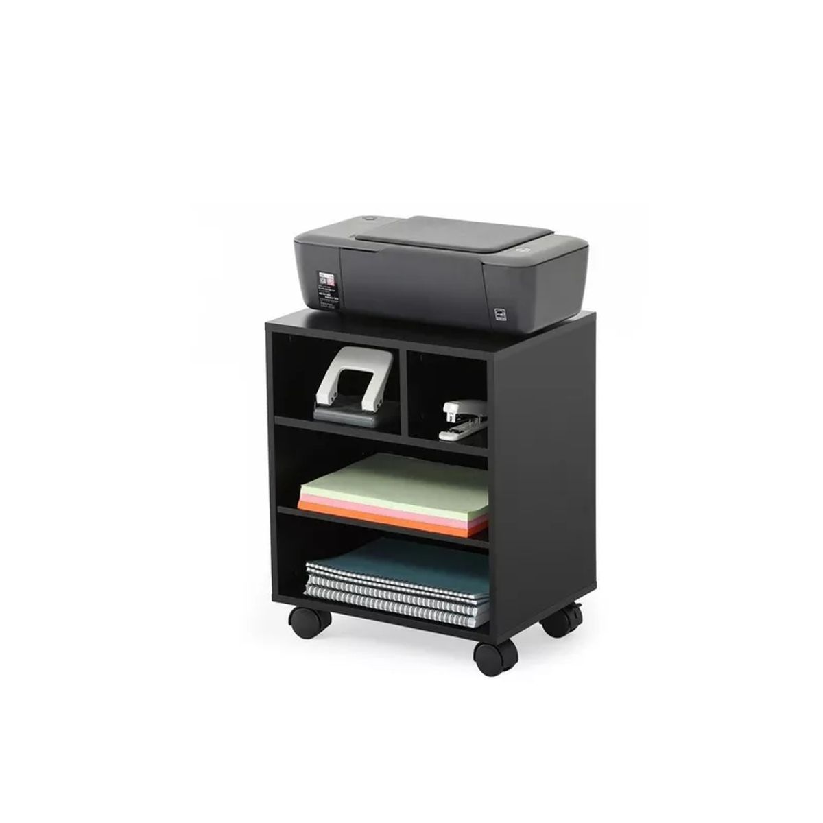 AMUEBLE - MUEBLE AUXILIAR  PARA IMPRESORA LLIPA NEGRO tiendas amueble