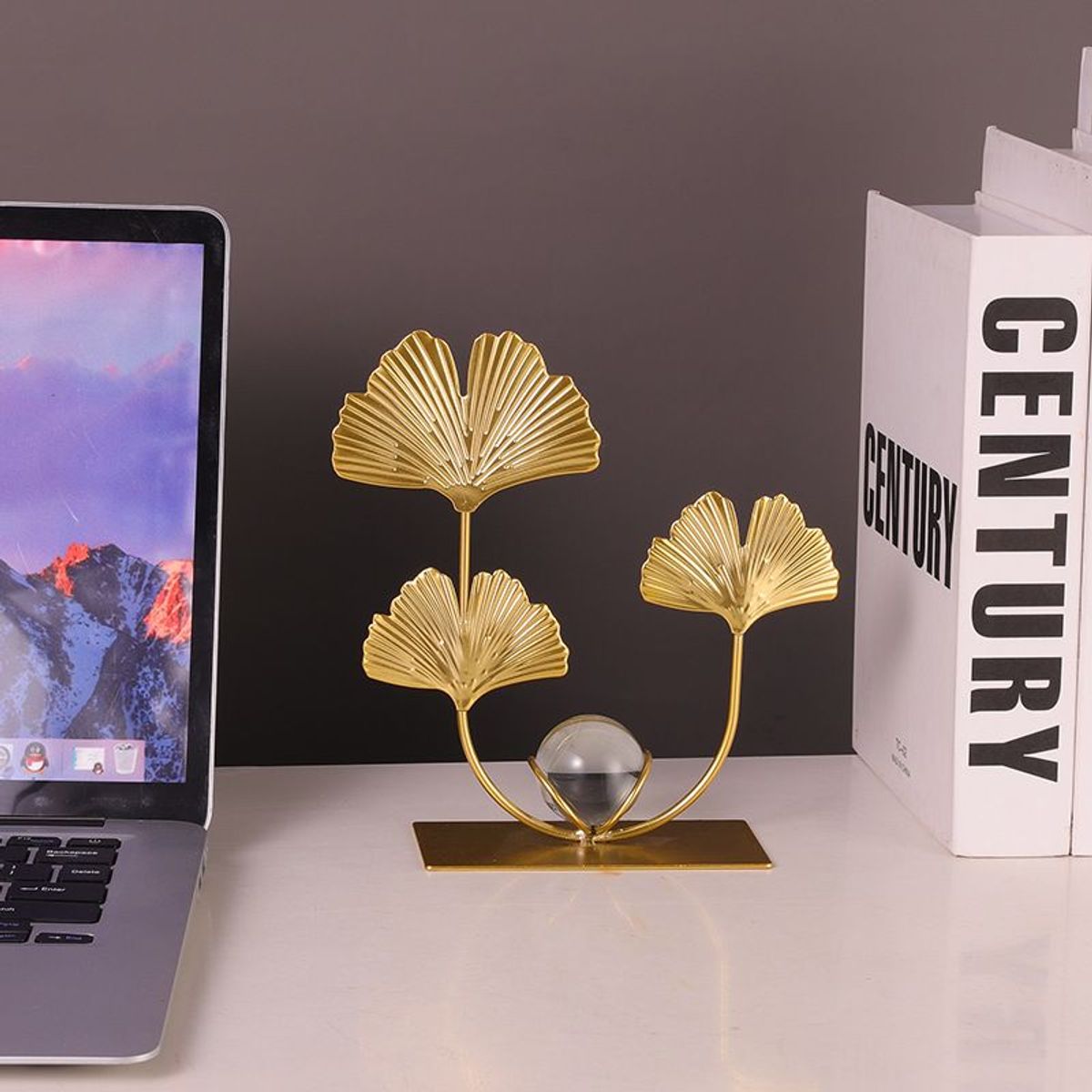 VATYERTY - Decoración de arte del hierro en forma de Ginkgo Biloba