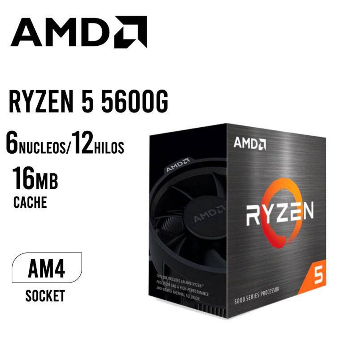 AMD - Computadora Completa Ryzen 5 5600G RAM 16GB DISCO 500GB SSD MONITOR 24" FHD