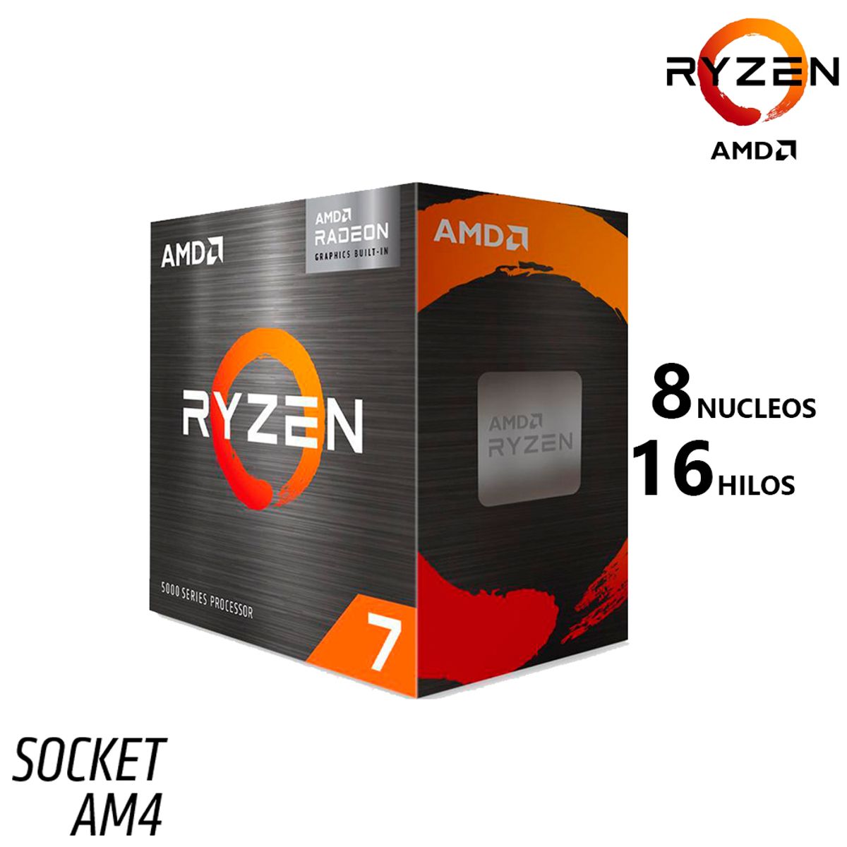 AMD - Computadora Completa Ryzen 7 5700G RAM 16GB DISCO 500GB SSD MONITOR 24" FHD
