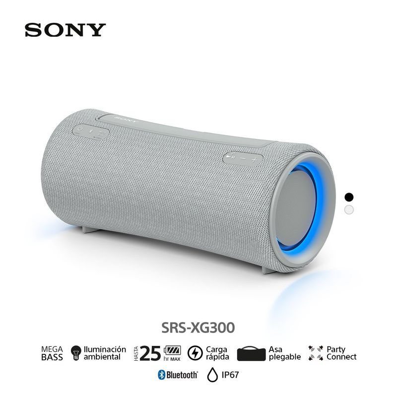 SONY - Sony Parlante Mega Bass Bluetooth Portátil Waterproof SRS-XG300 Gris