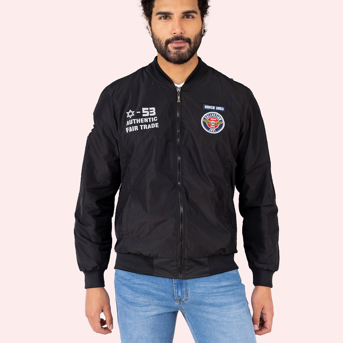 JUSTO - CASACA BOMBER JUSTO HOMBRE  BORDADO SLIM FIT