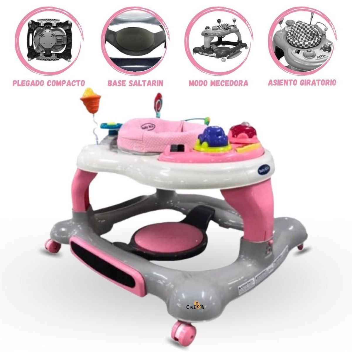 BABY KITS - Andador Centro de Actividades Para Bebé »360» Ligth Pink