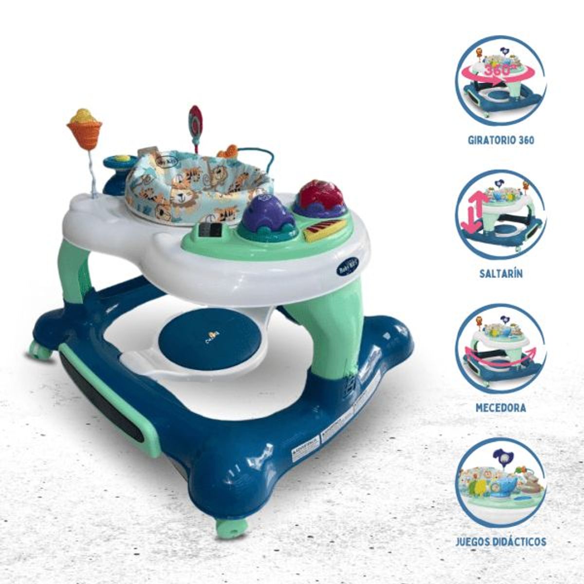 BABY KITS - Andador Centro de Actividades Para Bebé »360» Blue White