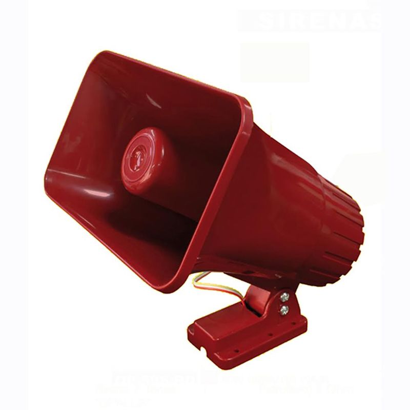 OPALUX - Sirena Para Alarma 12/24vdc - 60 Watts -- Dos Sonidos - Rojo