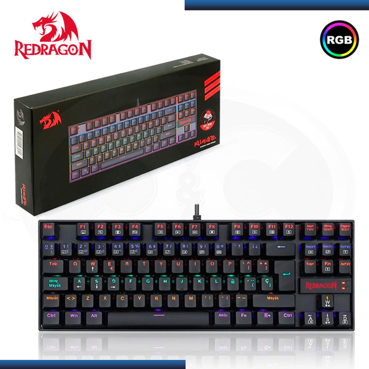 REDRAGON - Teclado Redragon KUMARA Rainbow Spanish K552-KR-SP BLACK