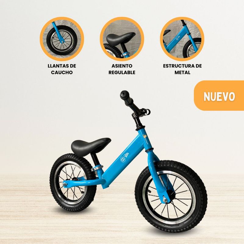 CUZKA - Bicicleta de Equilibrio Aro 12 Caucho «BALANCE» Light Blue