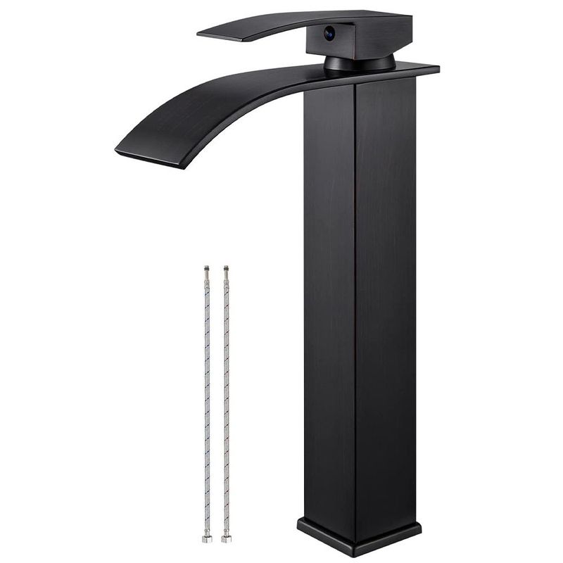 HOME NEAT - Grifo de Baño Grifo Lavabo Mezclador Monomando Negro 30cm