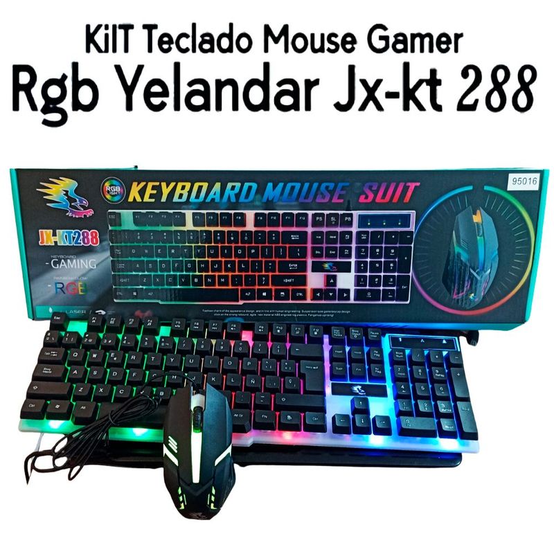 GENERICO - Combo Teclado y Mouse Gamer Con Iluminación Led RGB USB