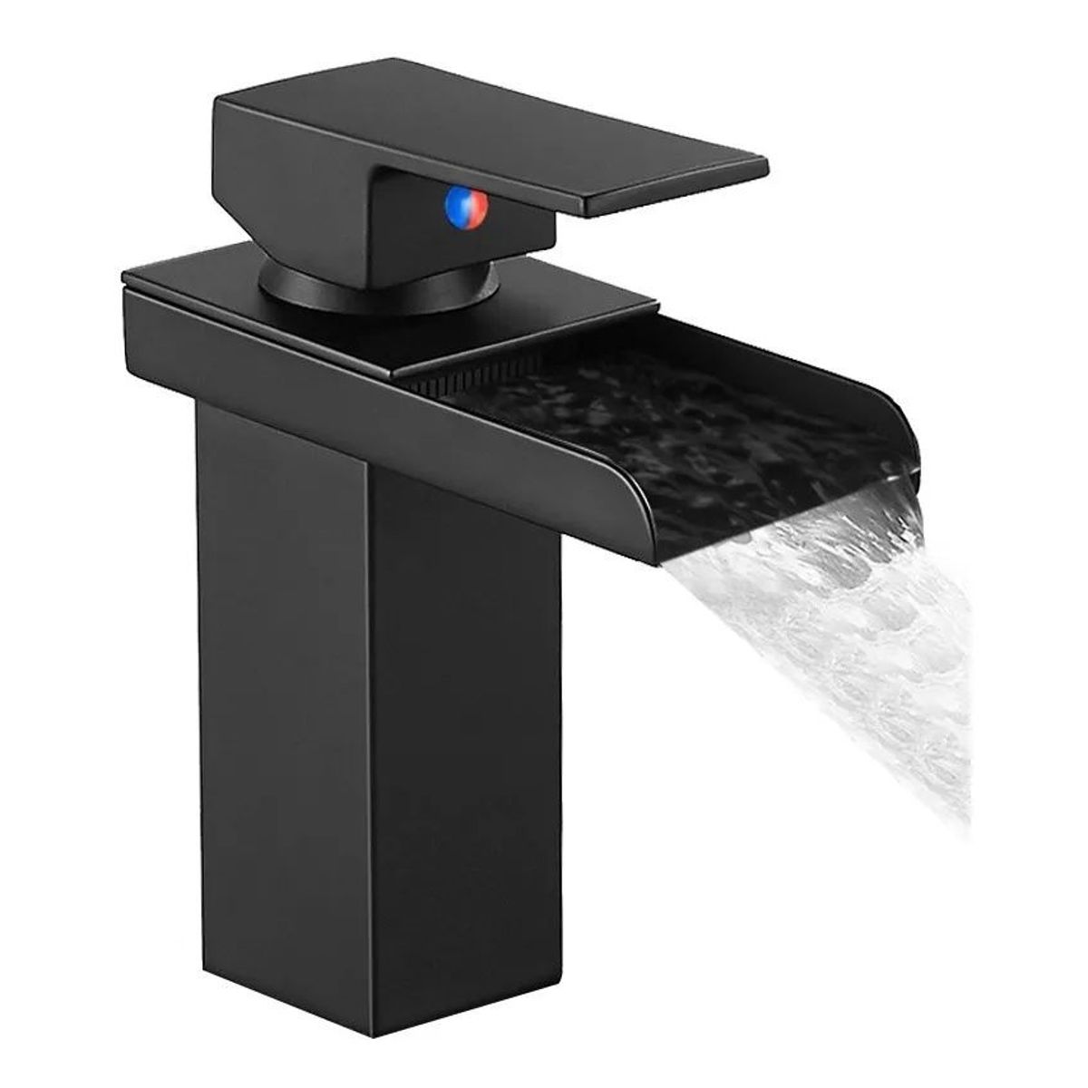 HOME NEAT - Grifo de Baño Grifo Lavabo Mezclador Monomando Negro 20cm