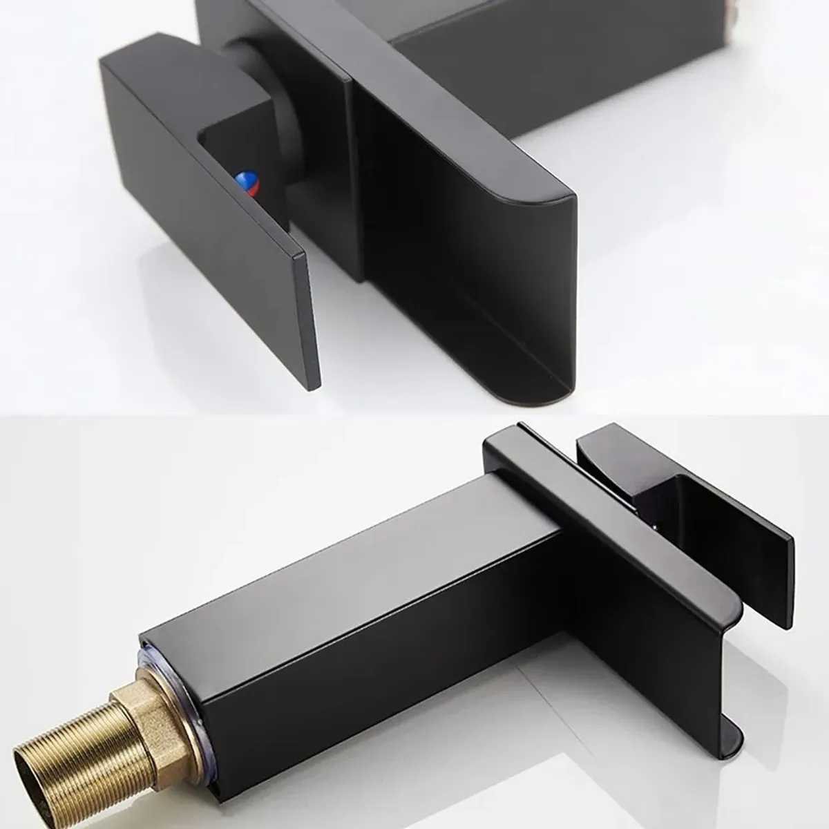 HOME NEAT - Grifo de Baño Grifo Lavabo Mezclador Monomando Negro 20cm