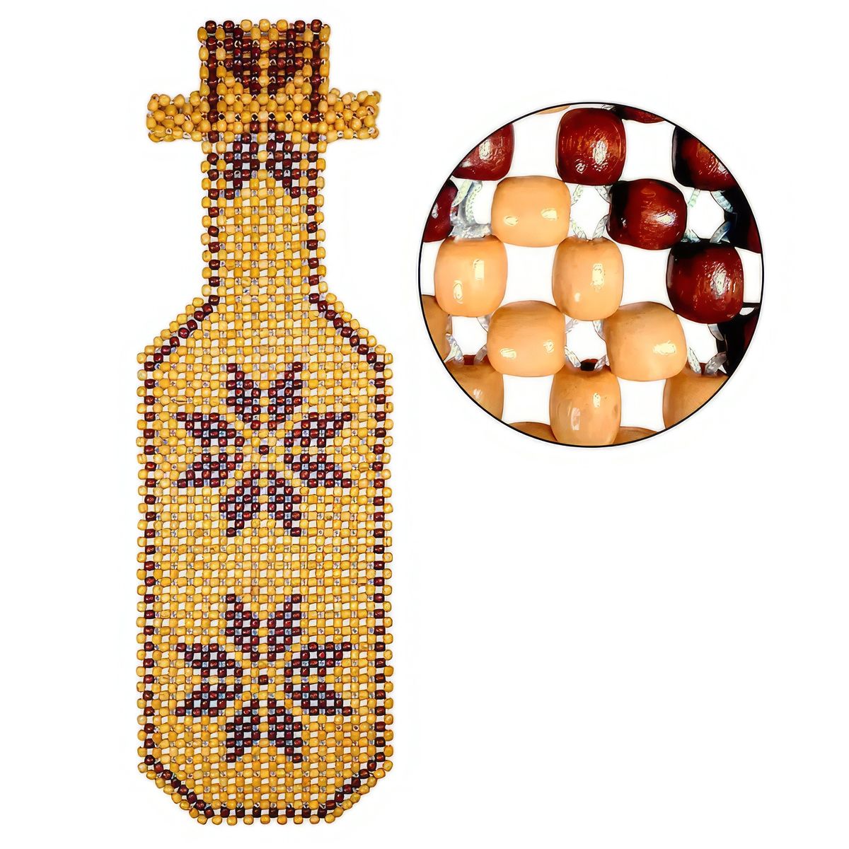 GENERICO - Respaldar de Auto Bolita con Cabecera Beige Hilo Reforzado