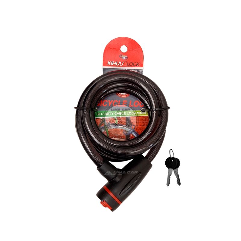 GENERICO - Cadena De Seguridad Para Moto Bicicleta Cable 12mmx15m