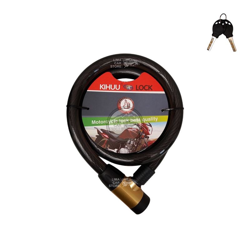 GENERICO - Cadena De Seguridad Para Moto Bicicleta Cable 25mmx18m