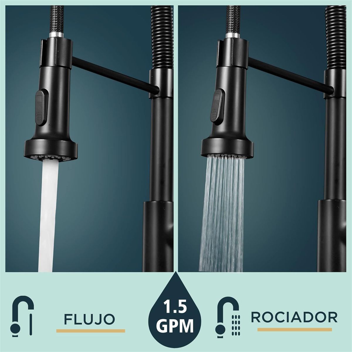 HOME NEAT - Monomando para lavaplatos Negro