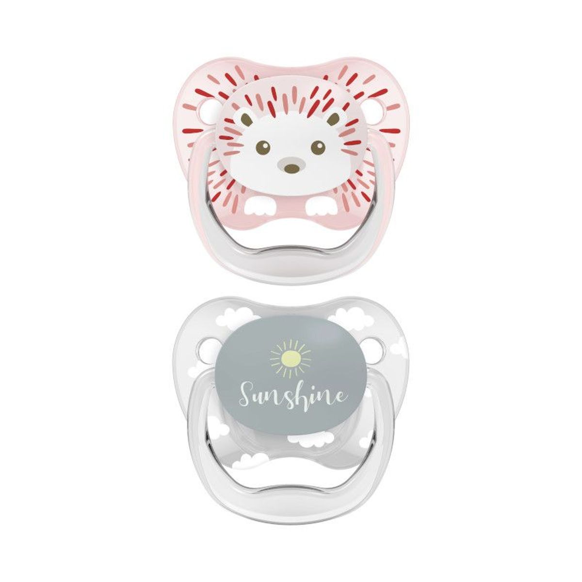 DR BROWNS - Set de 2 Chupones PreVent de 0 a 6 meses - Erizo Rosado