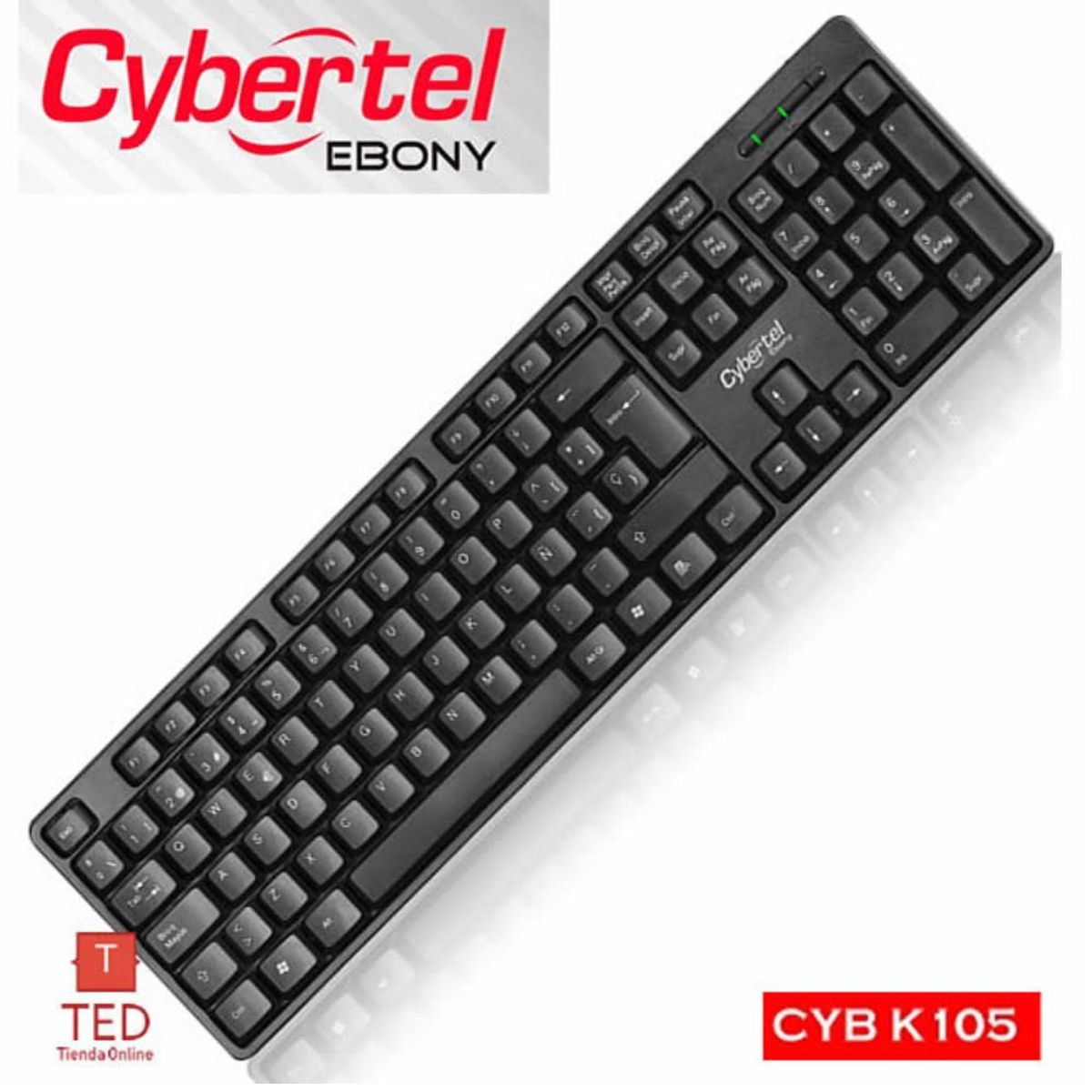 GENERICO - Teclado Antiderrame Cybertel Ebony K105