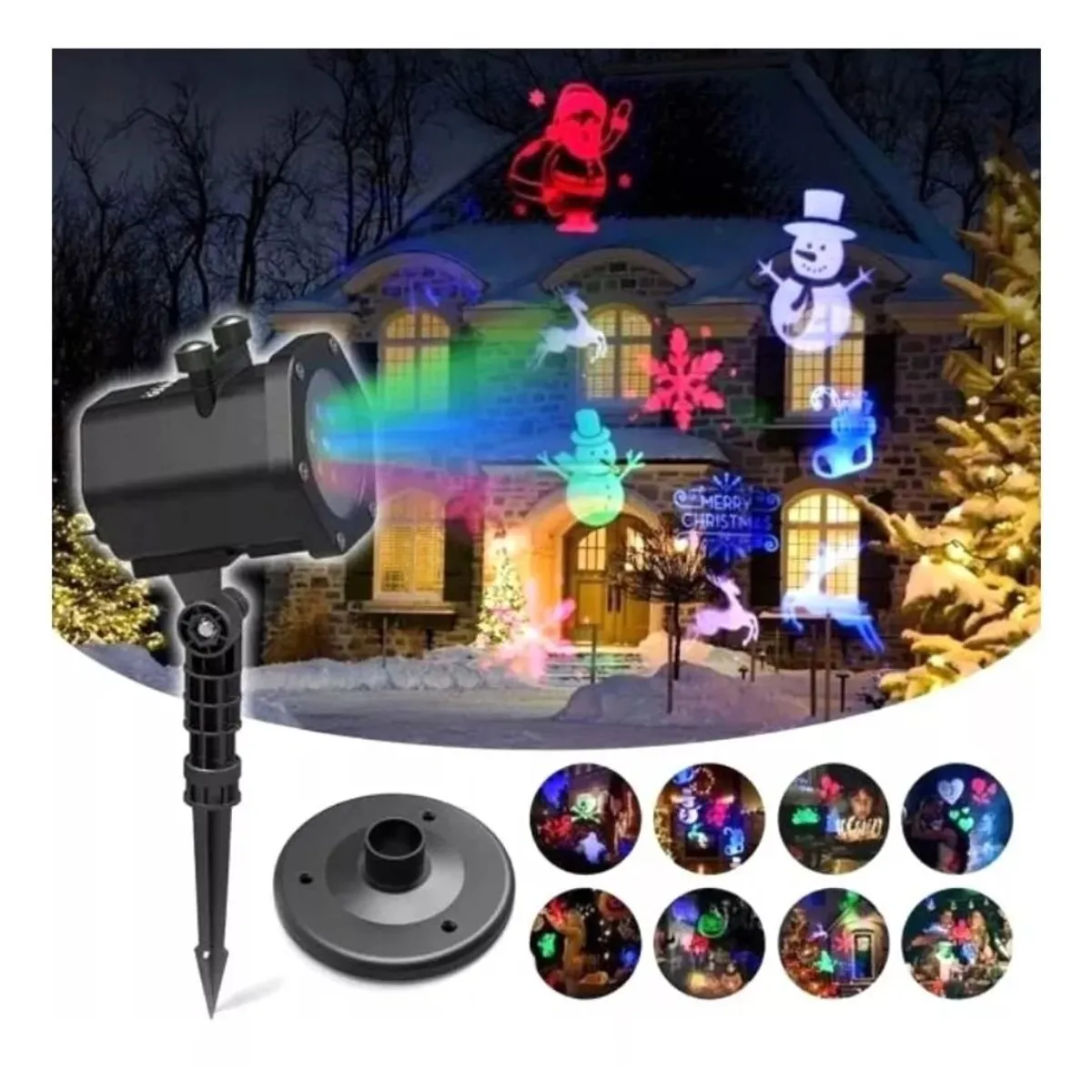 SEISA - Luces Navidad Proyector Navideño Luces LED 12 Diseños Giratorio 180