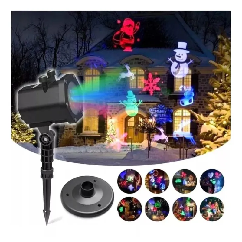 SEISA - Luces Navidad Proyector Navideño Luces LED 12 Diseños Giratorio 180