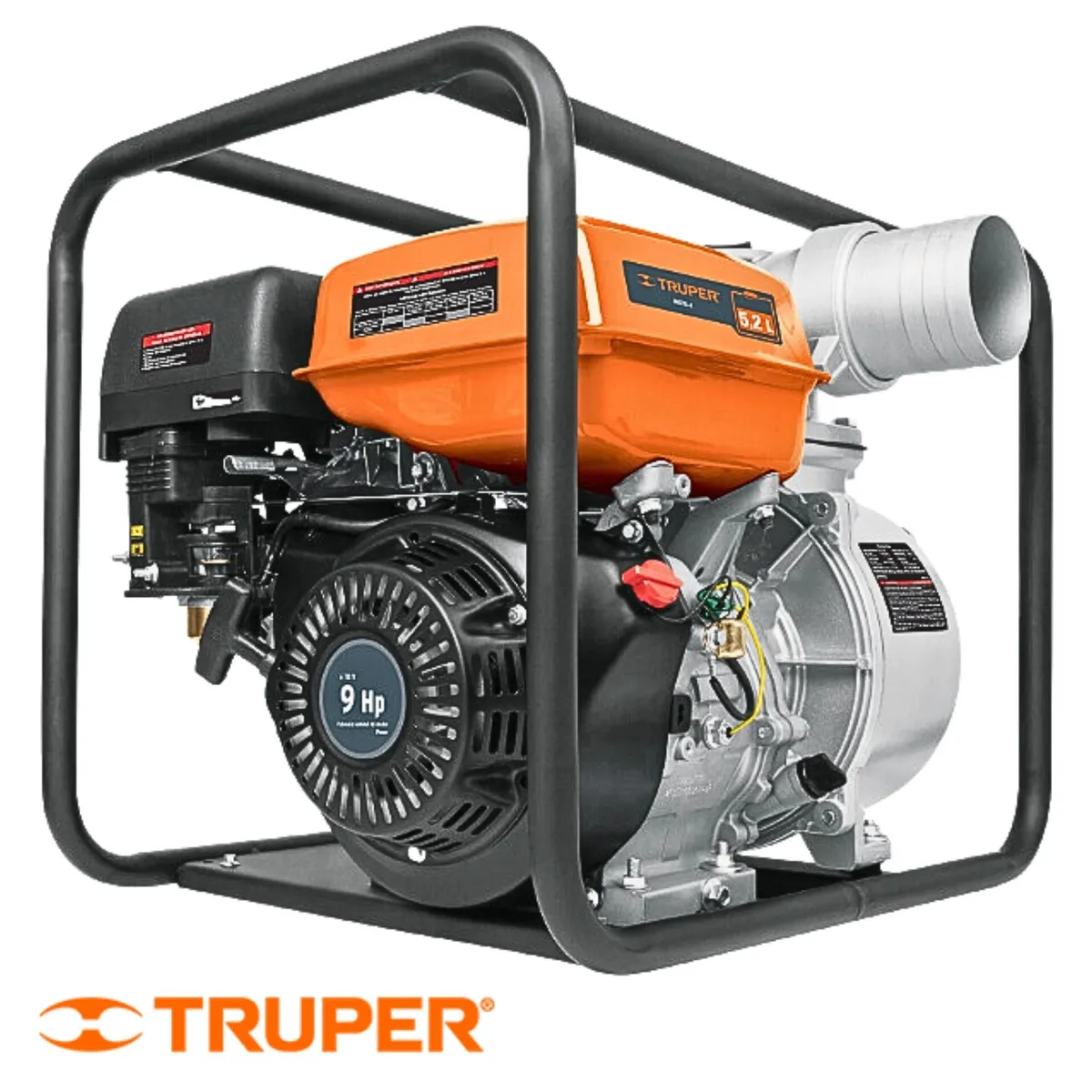 TRUPER - Motobomba autocebante a gasolina 9 HP salida 4" , Truper