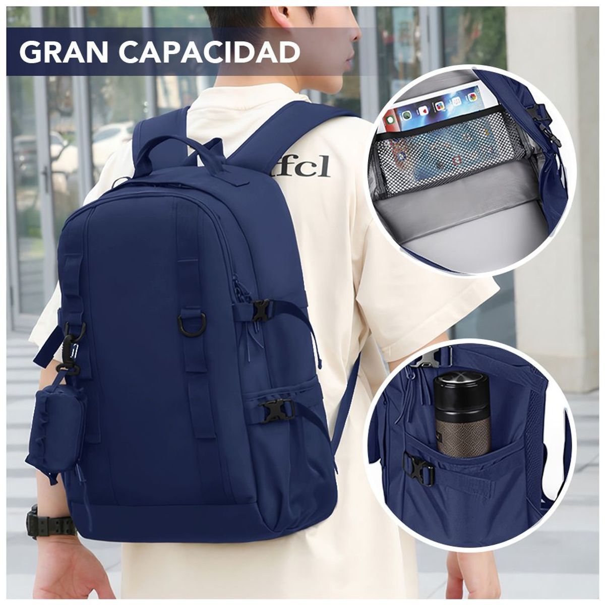 KELLER - Mochila Porta Laptop 15.6 " con Accesorio Azul XB5
