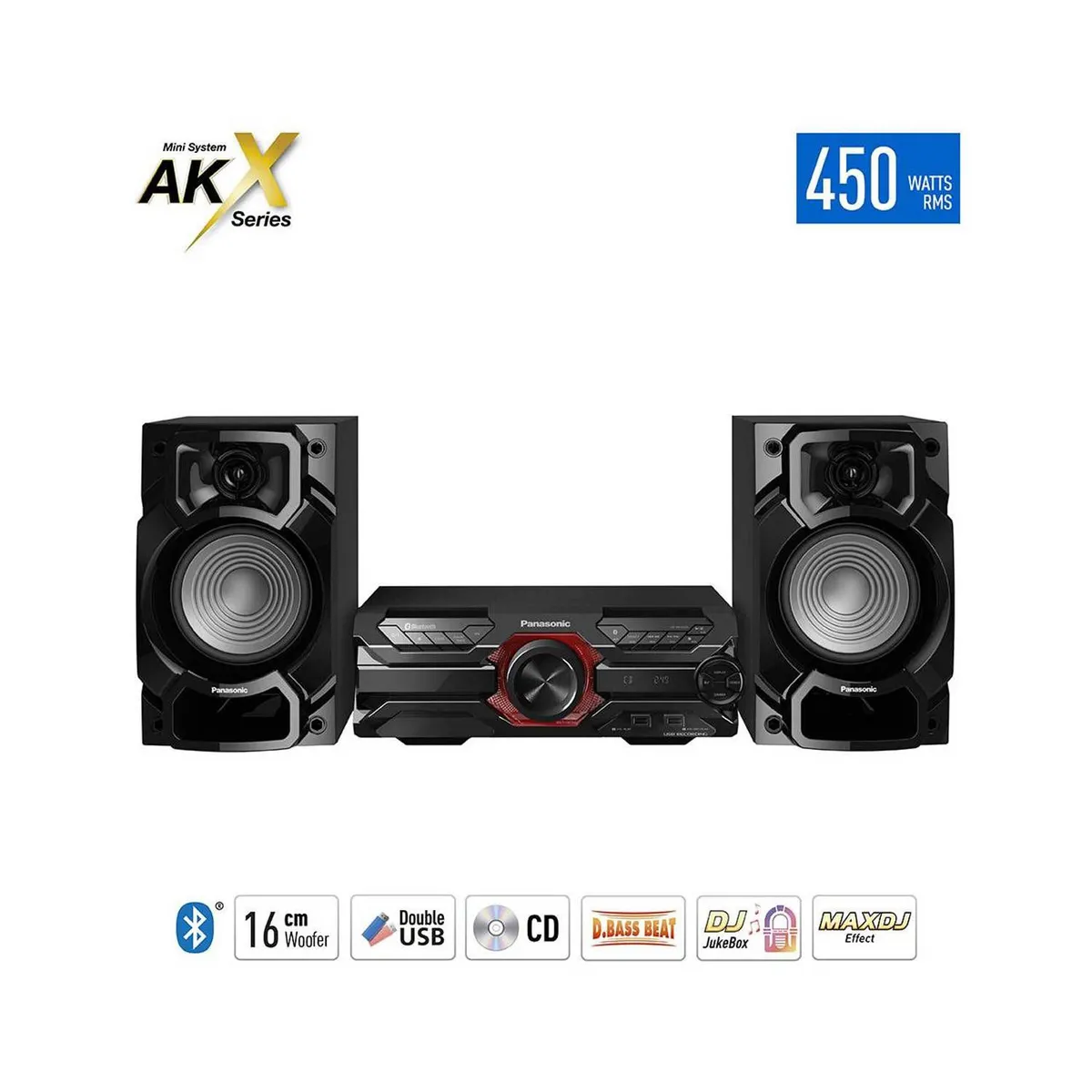 PANASONIC - EQUIPO DE SONIDO MINICOMPONENTE PANASONIC SC-AKX320PSK 450W