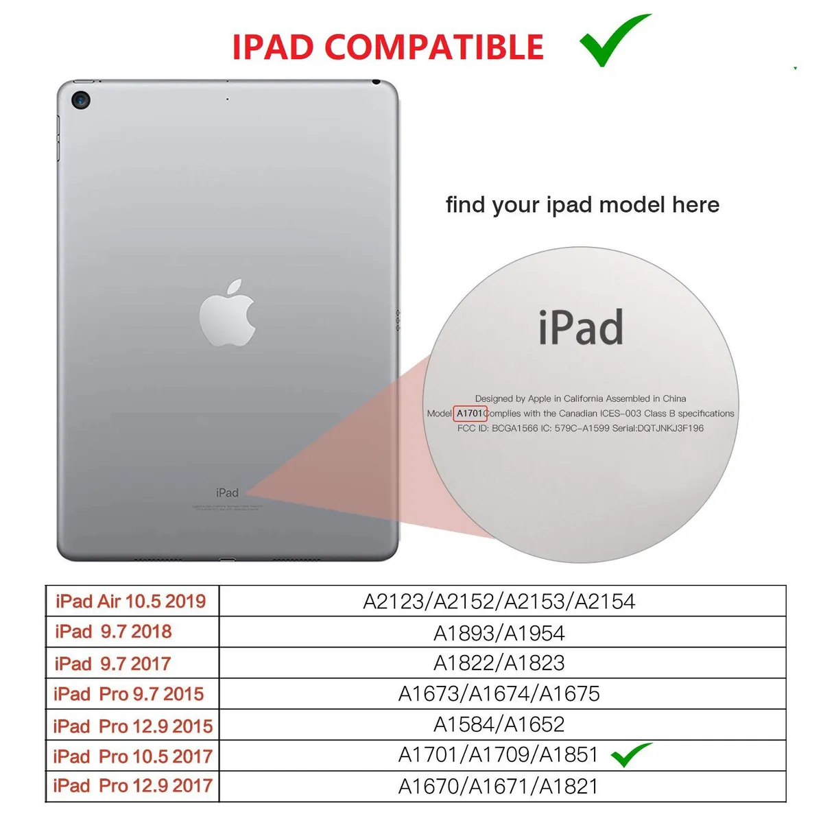 GENERICO - Funda & Mica & Lapiz para iPad Pro 10.5 A1701 A1709 Giratorio 360°