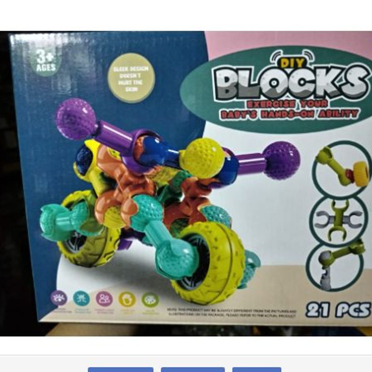 GENERICO - bloques y varillas para armar una motocicleta 21 PCS