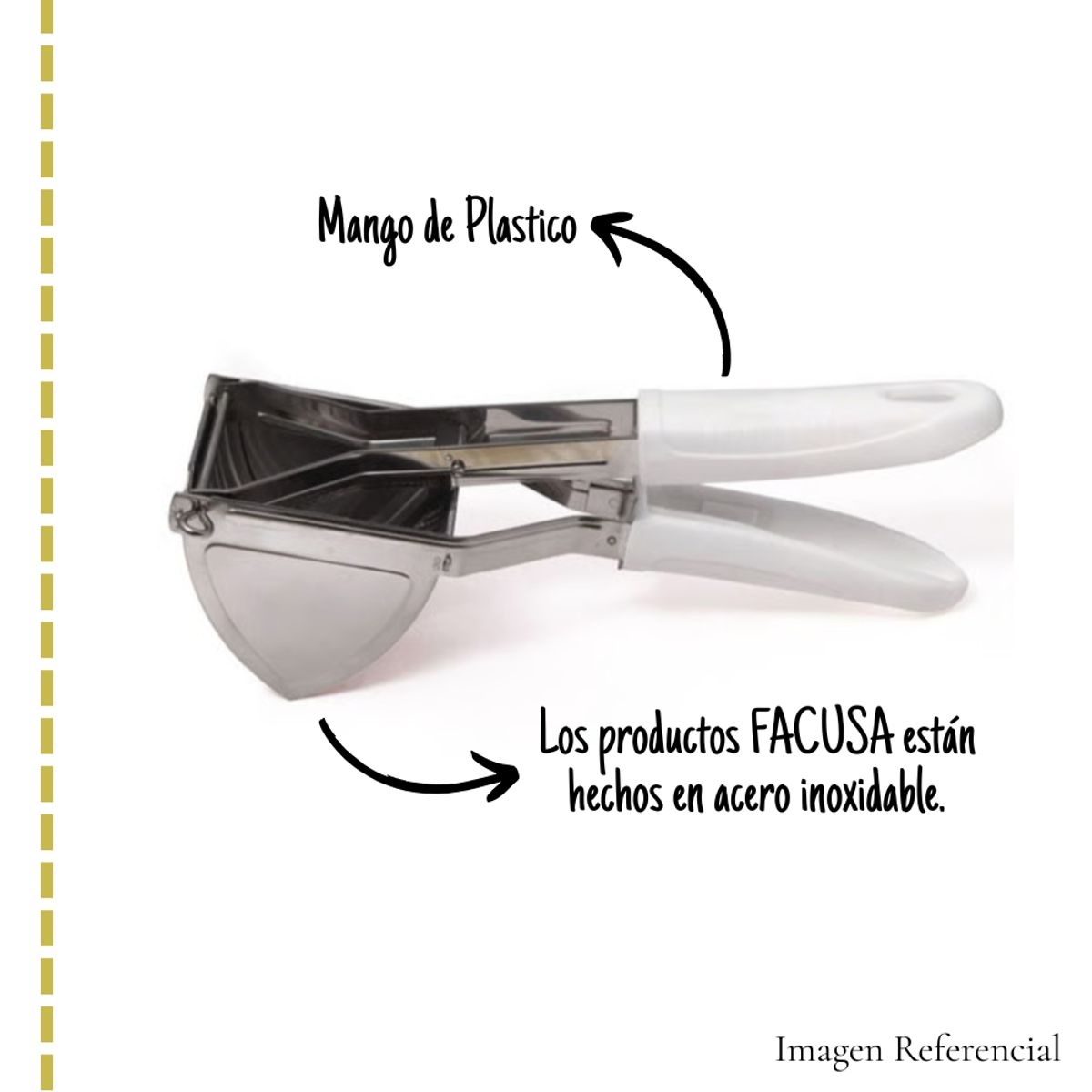 FACUSA - Prensador de Papa Facusa con Mango de Plástico