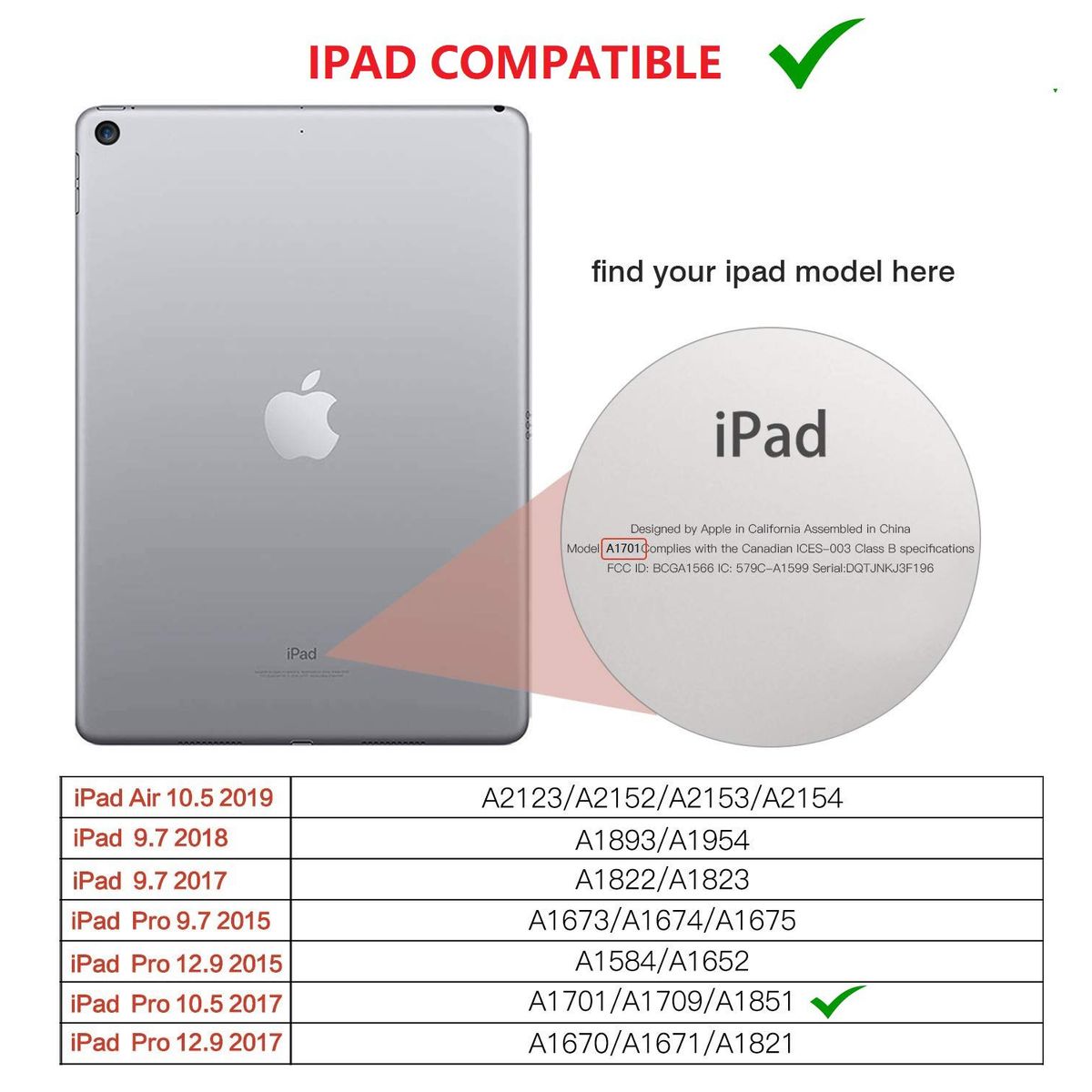 GENERICO - Funda Case + Lapiz Optico para iPad Pro 10.5 A1701 A1709 Protector