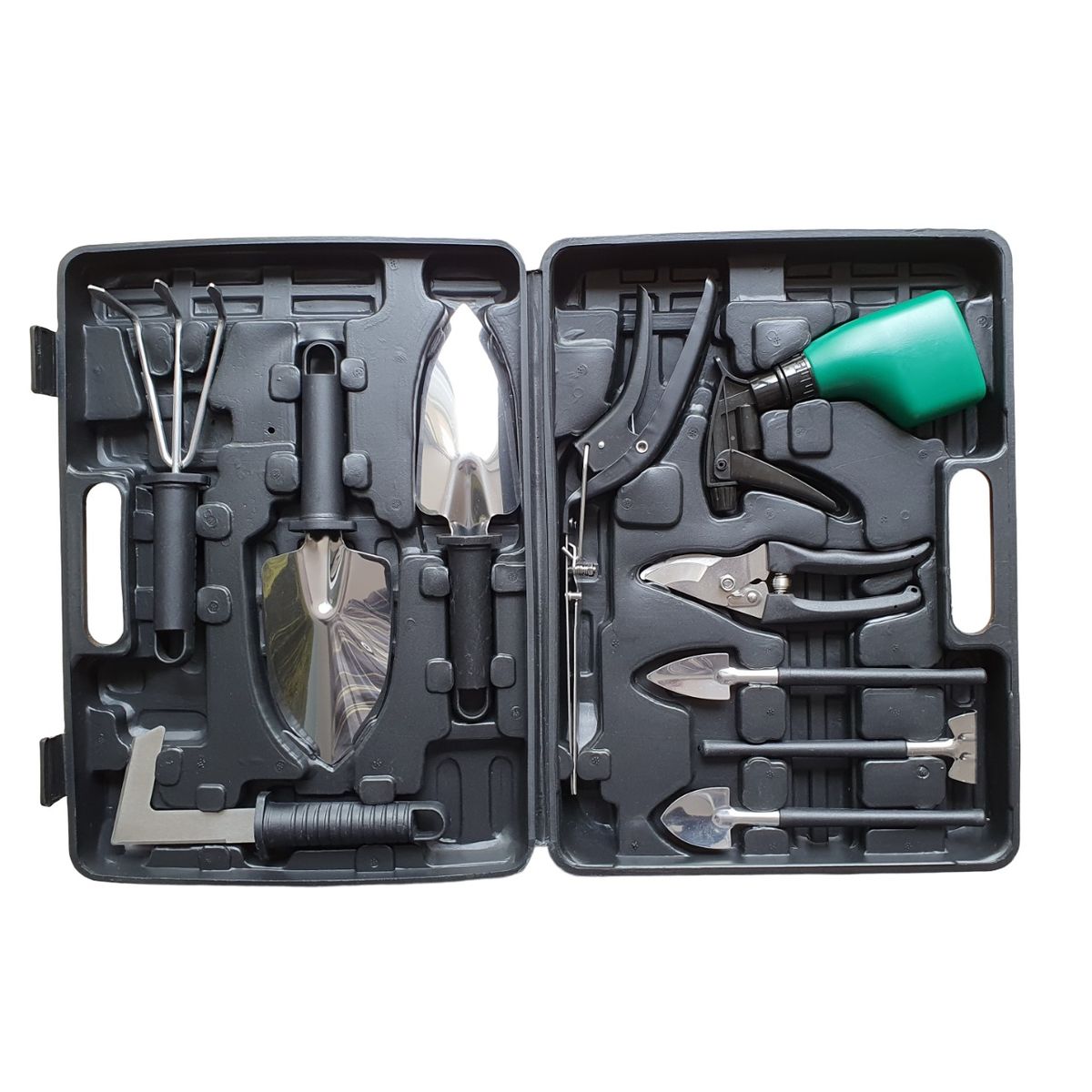 GENERICO - Set de Herramientas de Jardineria con maletin - Negro