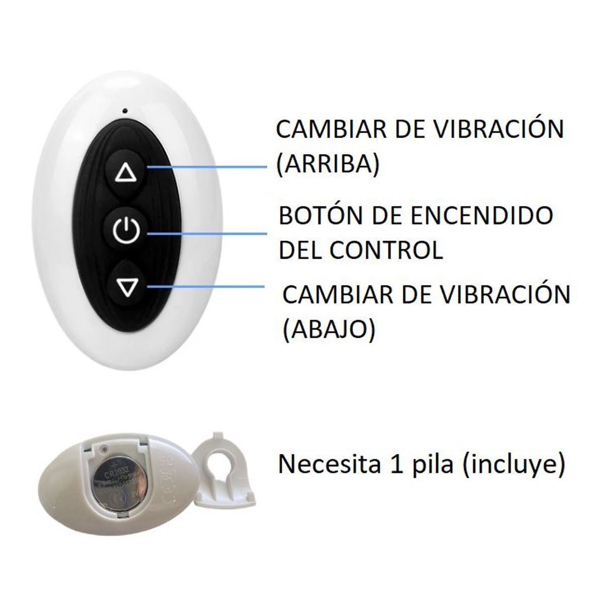 GENERICO - Vibrador +control remoto de doble estimulación 8 vibraciones