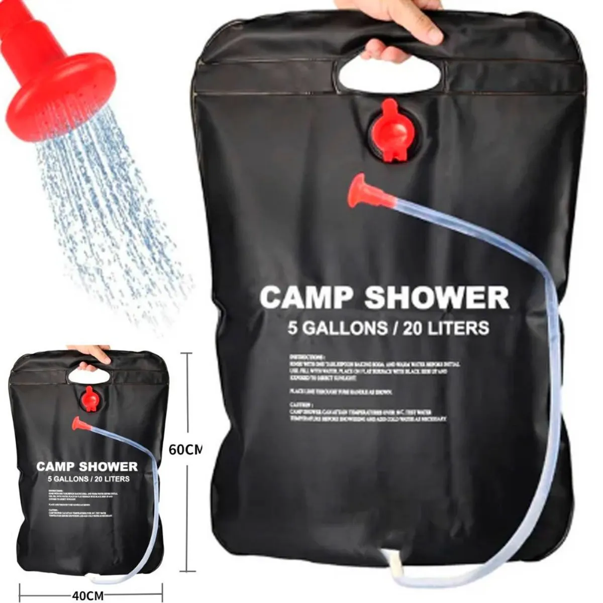 GENERICO - Bolsa de ducha Solar plegable para exteriores 20L