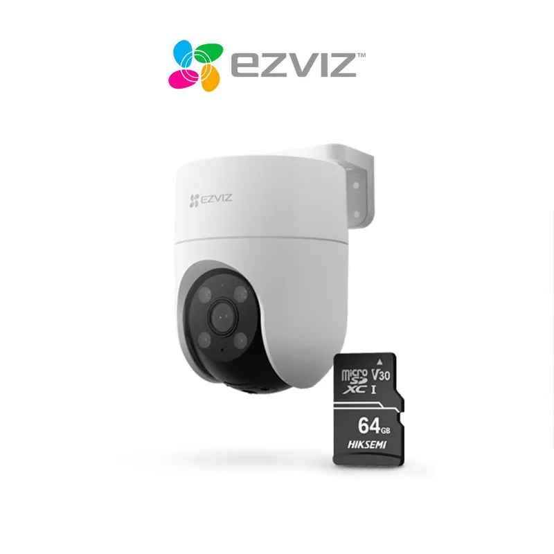 EZVIZ - Cámara Inalámbrica WiFi PT H8C Para Exteriores Full Hd  Micro SD 64GB - Ezviz