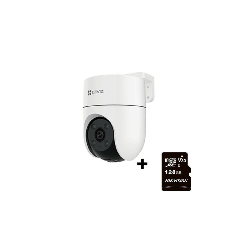 EZVIZ - Cámara Inalámbrica WiFi PT H8C Para Exteriores 2k 4MP MicroSD 128GB - Ezviz