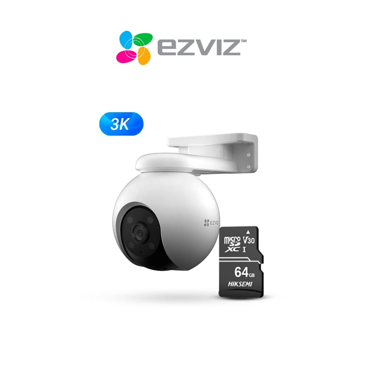 EZVIZ - Cámara inalámbrica WiFi H8 3K  MicroSD 64GB - Ezviz