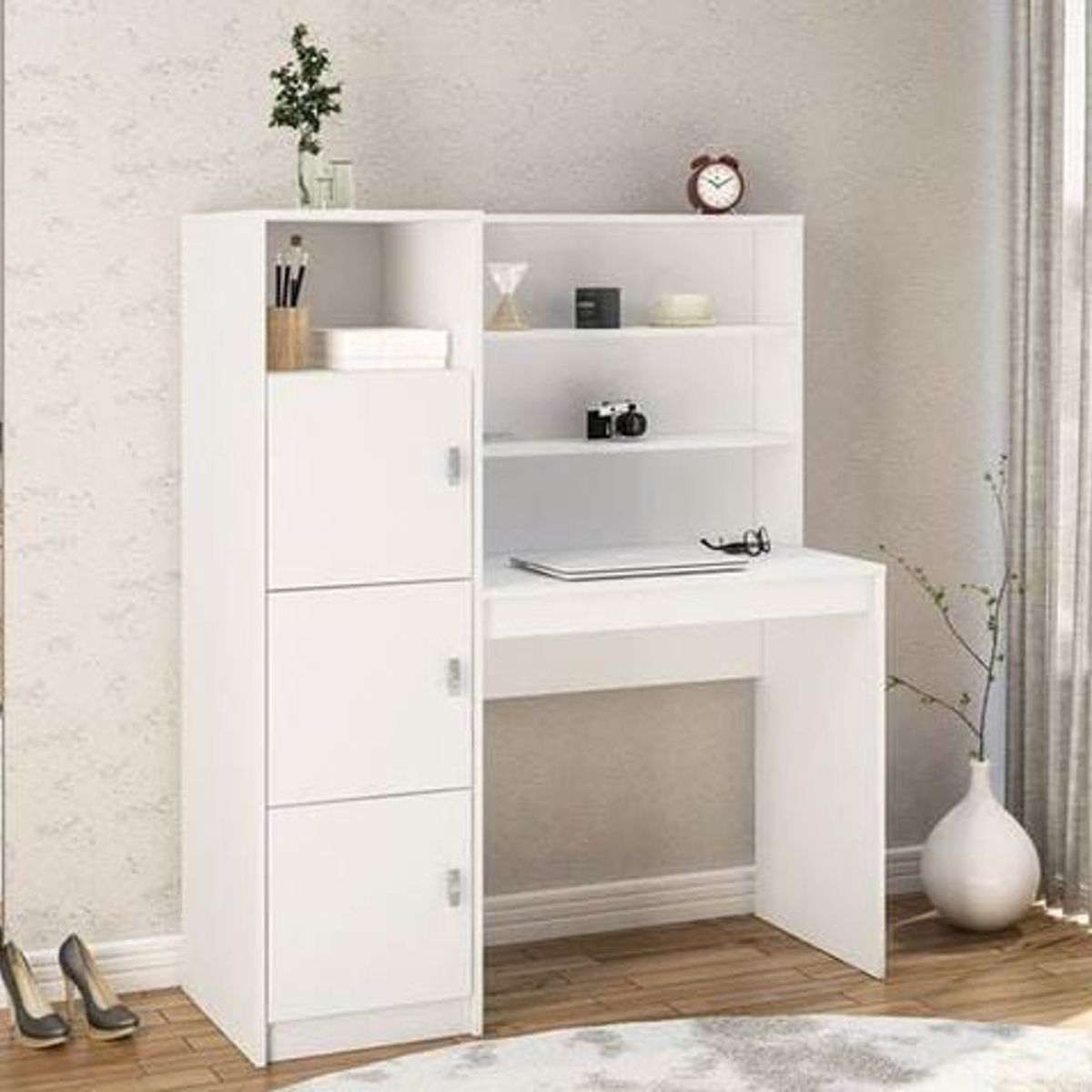 NACION MUEBLES - Escritorio Moderno con 3 Puertas Elena