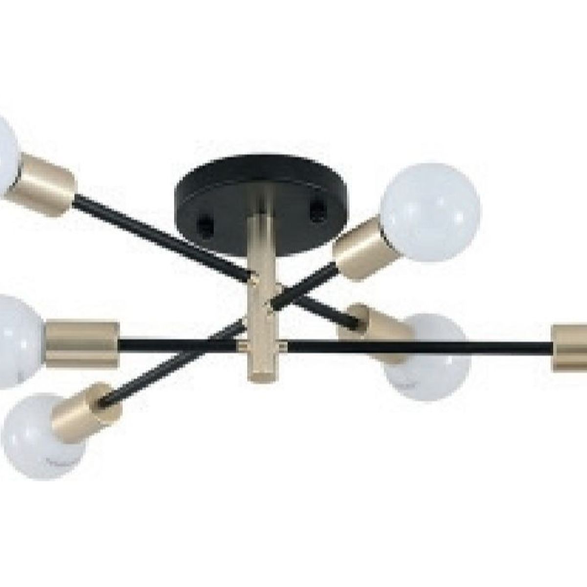 GENERICO - Lámpara Colgante Ariana negro con dorado 6 luces