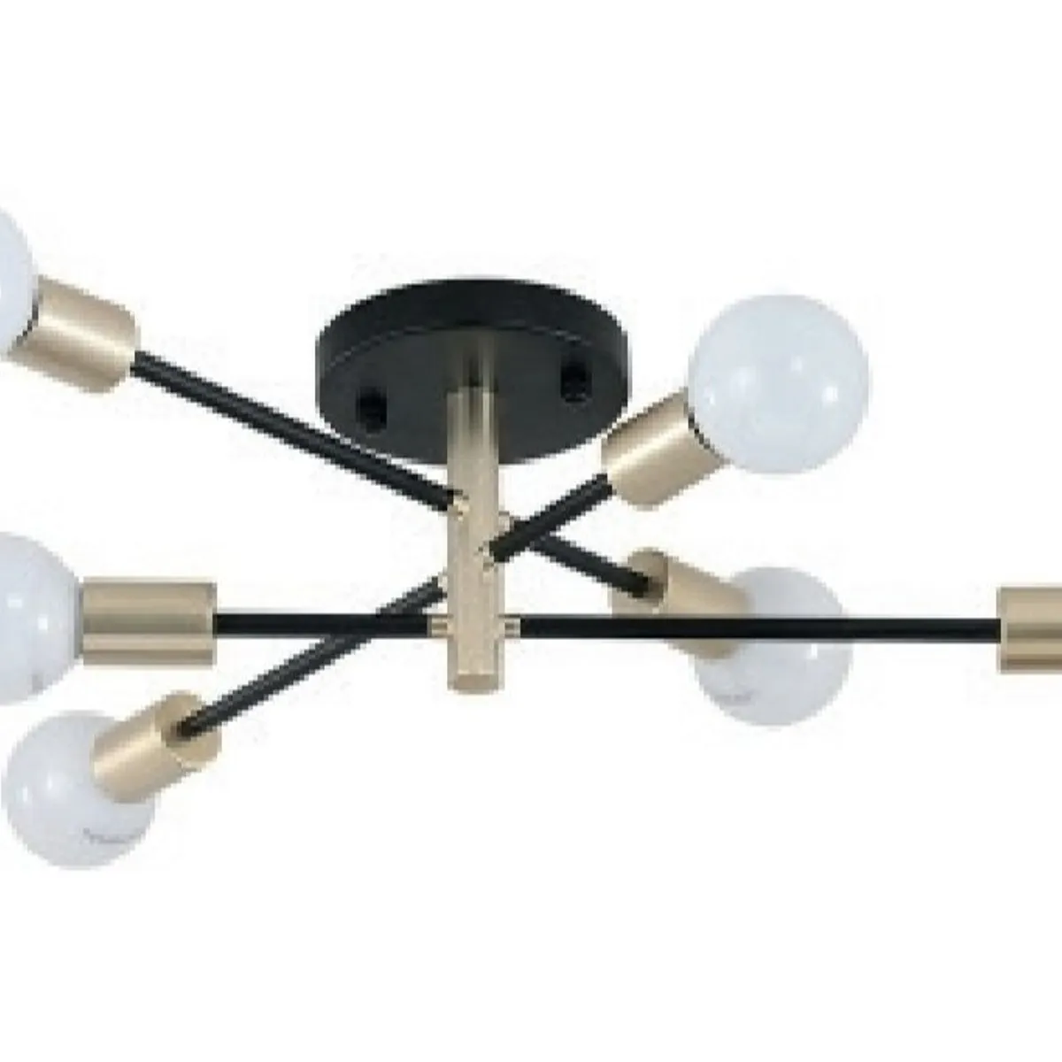 GENERICO - Lámpara Colgante Ariana negro con dorado incluye 6 focos