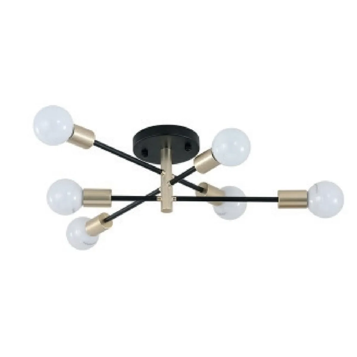 GENERICO - Lámpara Colgante Ariana negro con dorado incluye 6 focos